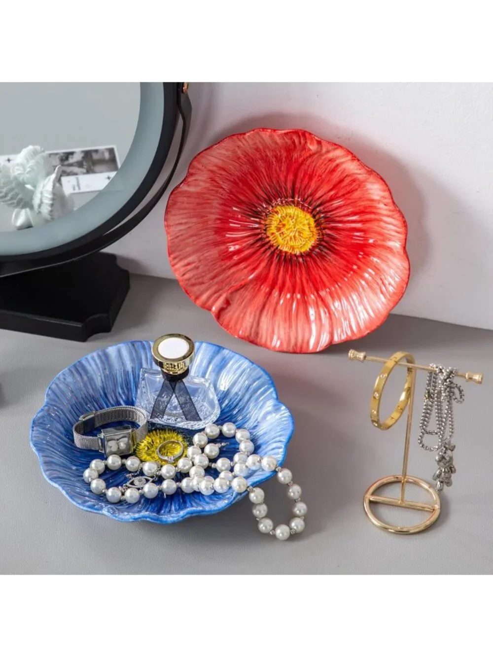Set of 3 Decorative 8-Inch Ceramic Salad Plates - Stylish Home Dining Essentials